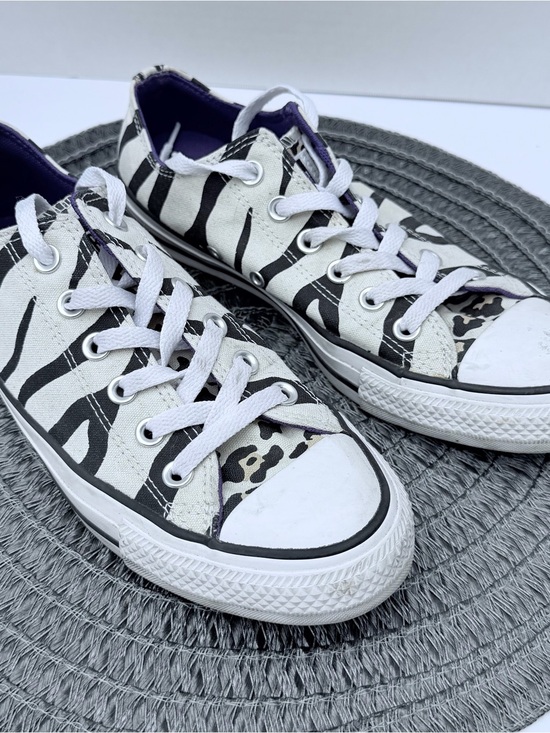 Converse Shoes - Converse Low-Top Tiger Canvas Sneakers in Black, White & Purple